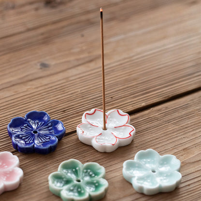 Gohobi Handmade Ceramic Flower Ornament Incense Holder