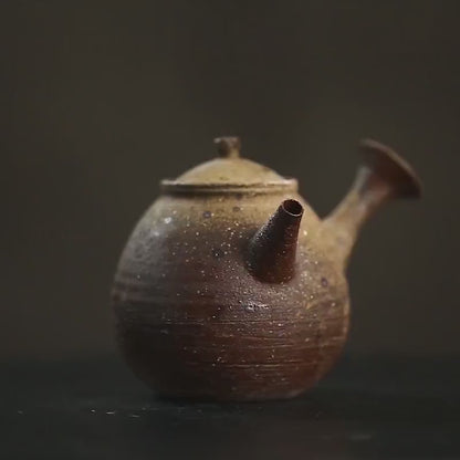 Gohobi Handmade ceramic teapot, Chinese Gongfu tea, Japanese Korean style teacup, rustic [Old rock mud collection]