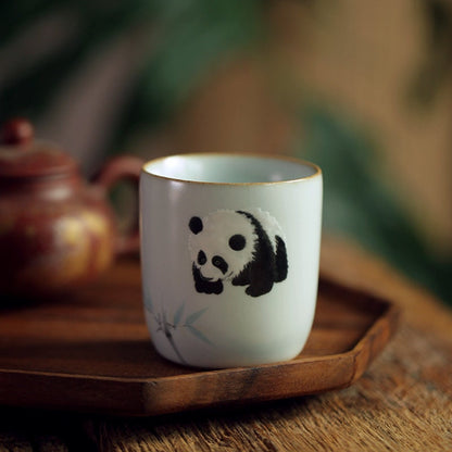 Gohobi Hand-painted Panda Tea Cup Ceramic Chinese Gongfu tea Kung fu tea Japanese Chado
