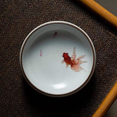 Gohobi Hand painted gold fish Tea Cup Ceramic Chinese Gongfu tea Kung fu tea Japanese Chado