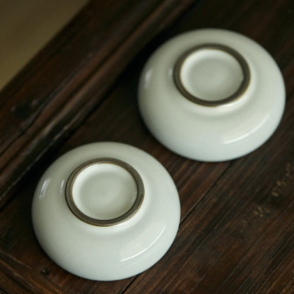 Gohobi Hand-painted Peach blossom Tea Cup Ceramic Chinese Gongfu tea Kung Japanese Chado fu tea