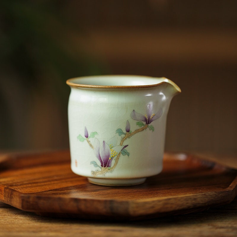 Gohobi Hand painted Magnolia Tea Cup Ceramic Chinese Gongfu tea Kung fu tea Japanese Chado