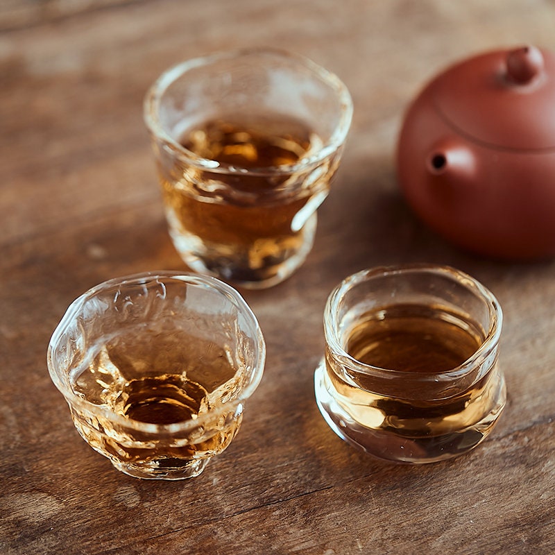 Gohobi Handmade glass tea cup Chinese Gongfu tea Kung fu tea Japanese Chado wabi sabi