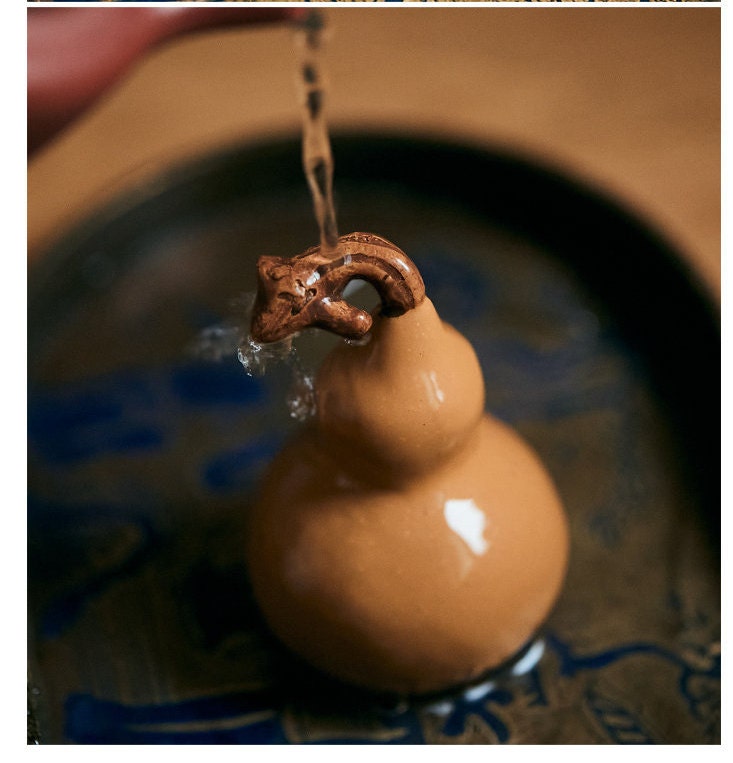 Gohobi  Handmade Yixing clay ceramic Tea ornaments Tea pets Tea gift Chinese Gongfu tea Japanese Chado gourd persimmon pomegranate vintage