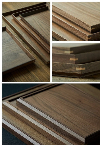 Gohobi Wooden Tea Trays Serving Trays Gongfu tea trays (4 versions) Japanese Chado Black walnut
