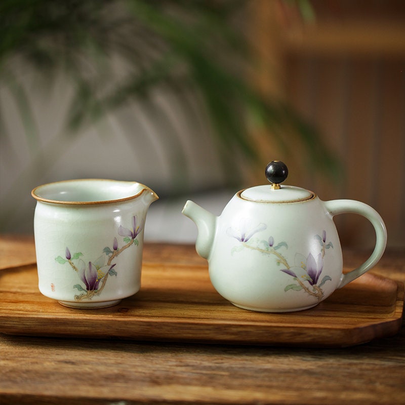 Gohobi Hand painted Magnolia Tea Cup Ceramic Chinese Gongfu tea Kung fu tea Japanese Chado