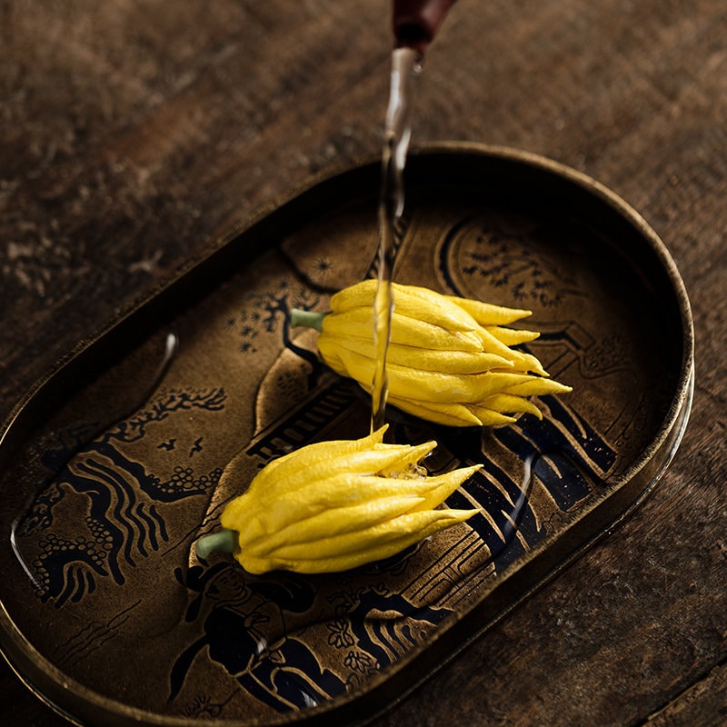 Gohobi Handmade ceramic Chayote Tea ornaments Tea pets Chinese Gongfu tea Japanese Chado unique ornaments  yellow bergamot flower