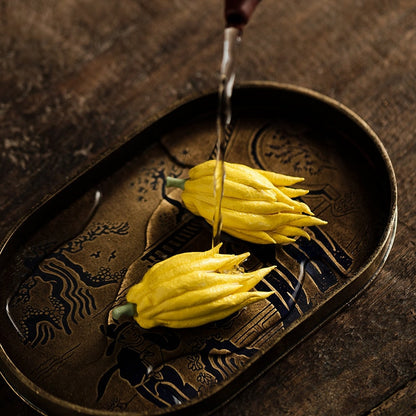 Gohobi Handmade ceramic Chayote Tea ornaments Tea pets Chinese Gongfu tea Japanese Chado unique ornaments  yellow bergamot flower