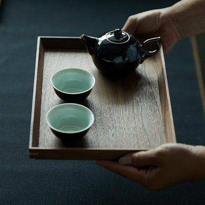 Gohobi Wooden Tea Trays Serving Trays Gongfu tea trays (4 versions) Japanese Chado Black walnut