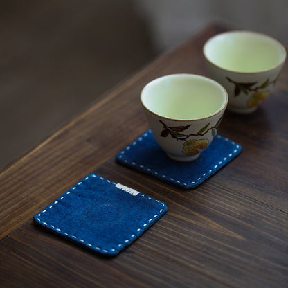 Gohobi A set of 2 Coaster Chinese Gongfu tea Kung fu tea Teaware Japanese Chado cotton coaster unique handmade coaster