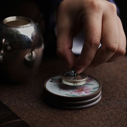 Gohobi Hand painted drink coaster ceramic Flowers Birds Bees Butterfly teapot lid stand Chinese Gongfu tea Japanese Chado mini coasters