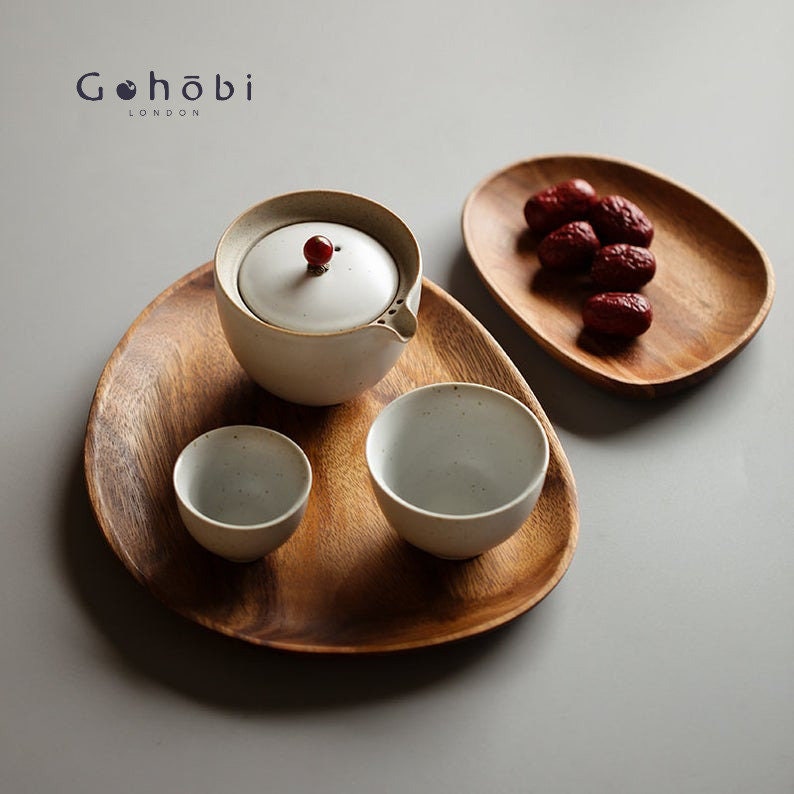 Gohobi Wooden Tea Trays Serving Tray wood tray wood plate Gongfu tea trays (5 versions) Japanese Chado