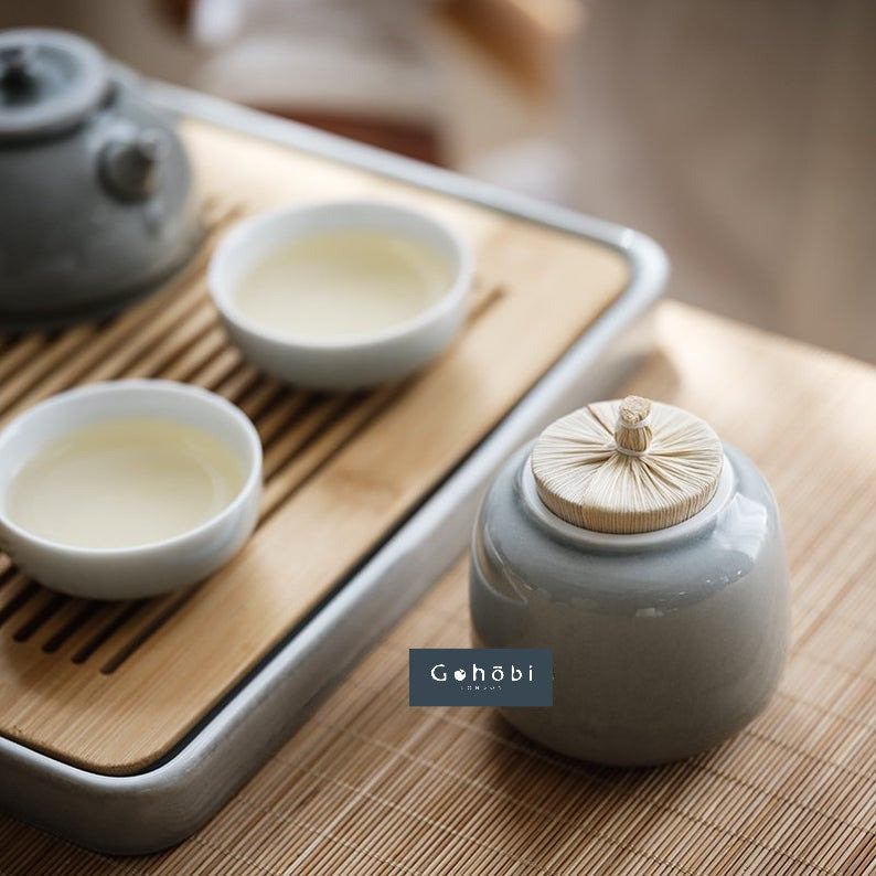 Gohobi Ceramic Tea Storage Jars  Chinese Gongfu tea Kung fu tea Japanese Chado