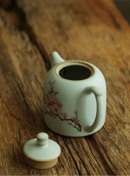 Gohobi Hand painted Plum Blossom sakura Teapot Ceramic Chinese Gongfu tea Japanese Chado tea lover gift