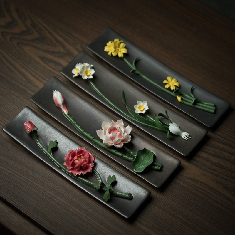 Gohobi Handmade Flowers Incense holder Gongfu tea Japanese Chado