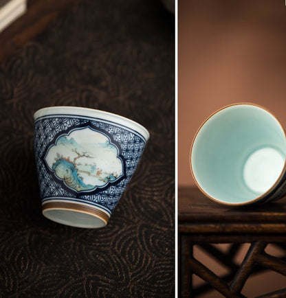 Gohobi Hand painted Tea Cup Ceramic Chinese Gongfu tea Kung fu tea Japanese Chado by local young designer