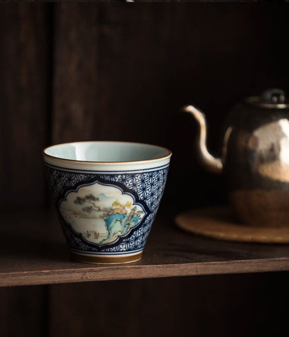 Gohobi Hand painted Tea Cup Ceramic Chinese Gongfu tea Kung fu tea Japanese Chado by local young designer