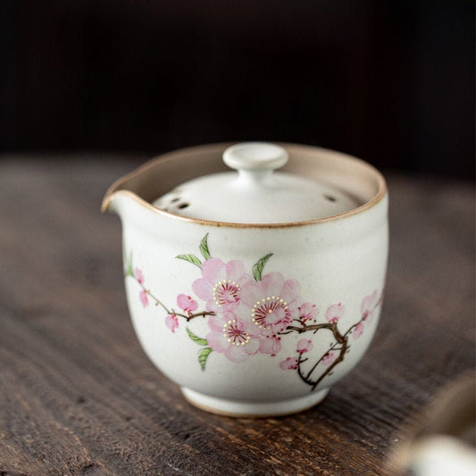 Gohobi Hand painted floral Teapot Ceramic Chinese Gongfu tea Kung fu tea Japanese Chado picnic