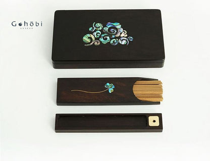 Gohobi Inlaid shell pattern portable incense stick storage box picnic outdoor