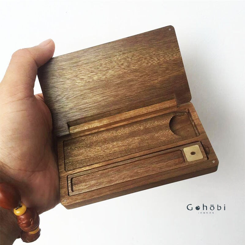 Gohobi Inlaid shell pattern portable incense stick storage box picnic outdoor