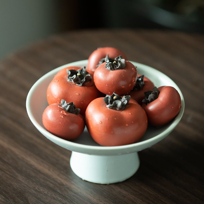 Gohobi Handmade ceramic YiXing clay Tomato Tea ornaments Tea pets Chinese Gongfu tea Kung fu tea photography props unique ornaments