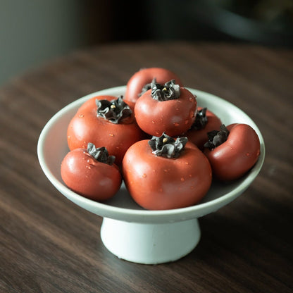 Gohobi Handmade ceramic YiXing clay Tomato Tea ornaments Tea pets Chinese Gongfu tea Kung fu tea photography props unique ornaments