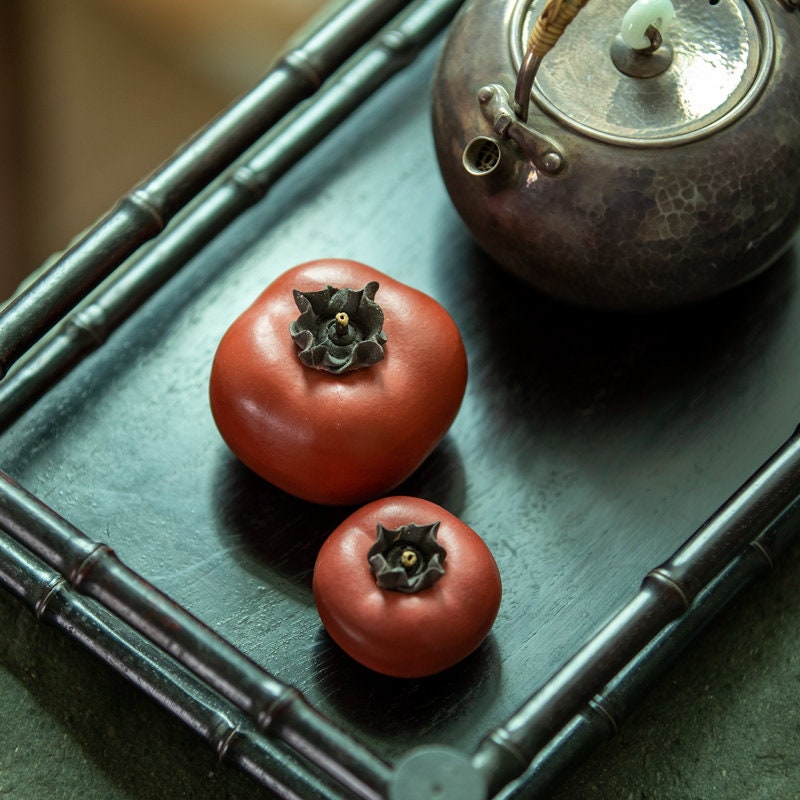 Gohobi Handmade ceramic YiXing clay Tomato Tea ornaments Tea pets Chinese Gongfu tea Kung fu tea photography props unique ornaments