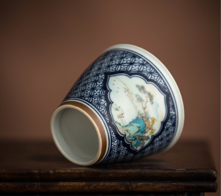 Gohobi Hand painted Tea Cup Ceramic Chinese Gongfu tea Kung fu tea Japanese Chado by local young designer