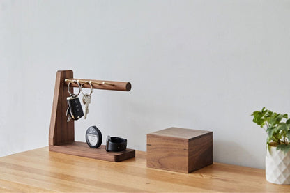 Gohobi Wood Rack Key Rack Key Rack with Shelf Key holder key and earrings rack key hooks Gift ideas