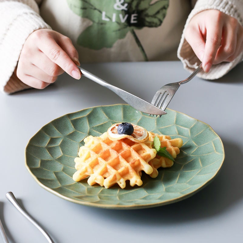 Gohobi a set of 5 stonewashed cutlery set 100% stainless steel travel cutlery set