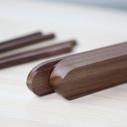 Gohobi A set of walnut chopsticks and box Chinese Japanese chopsticks oriental Gift ideas Table utensils