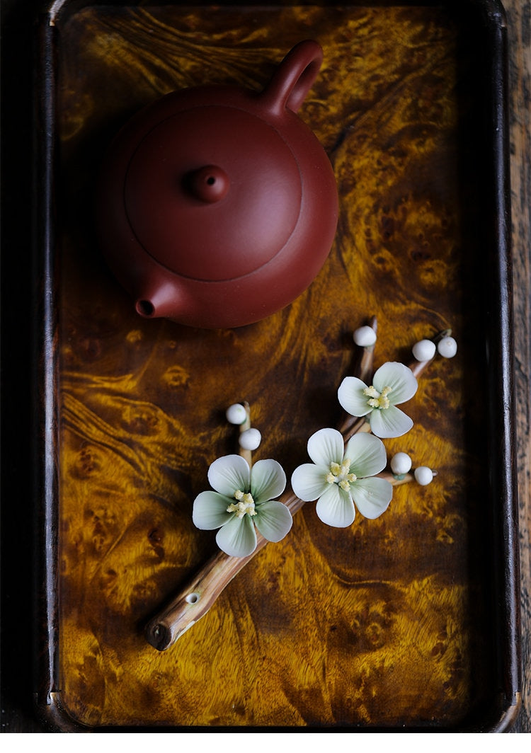 Gohobi Handmade incense holder Ceramic Plum Blossom Incense stick holder Gongfu tea Japanese Chado