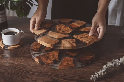 Gohobi Set of Wood Coaster Resin Coasters epoxy tea drink coasters unique handmade coaster placemats Teaware Japanese drinkware