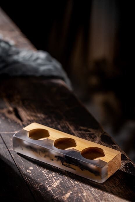 Gohobi Wooden resin candleholder home decor Housewarming gift Christmas winter decoration candle holder