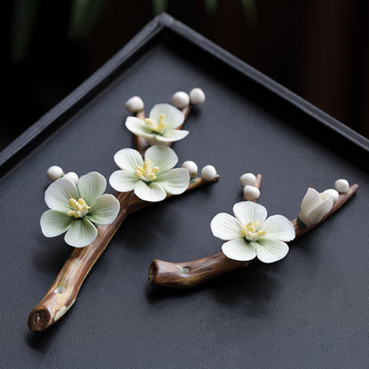 Gohobi Handmade incense holder Ceramic Plum Blossom Incense stick holder Gongfu tea Japanese Chado