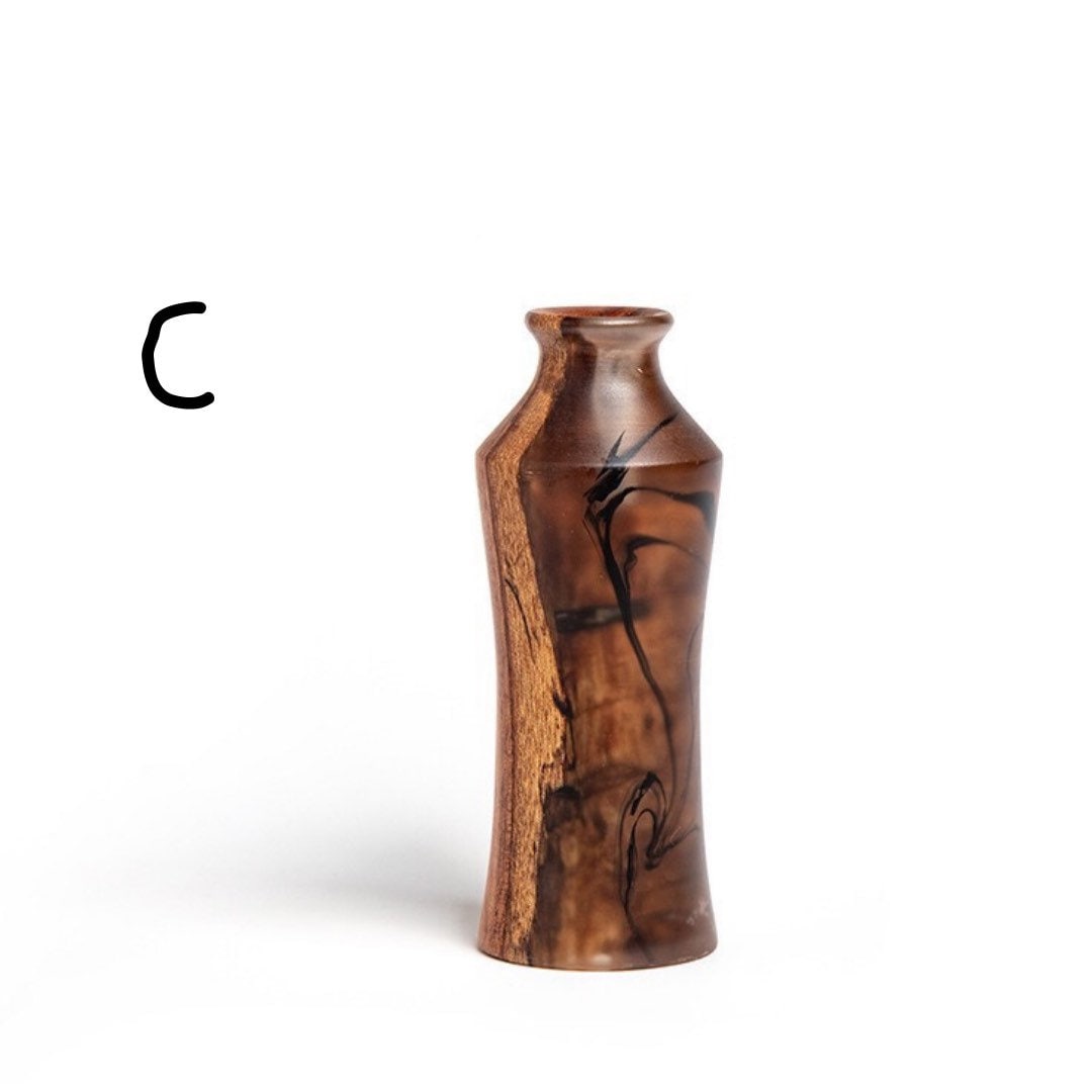 Gohobi Handmade wooden resin vases table decoration mini vase