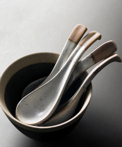 Gohobi handmade soup spoon Japanese Chinese large spoon oriental utensil tea spoon