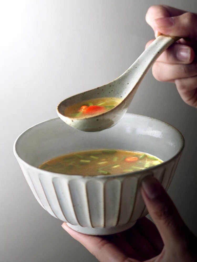 Gohobi handmade soup spoon Japanese Chinese large spoon oriental utensil tea spoon