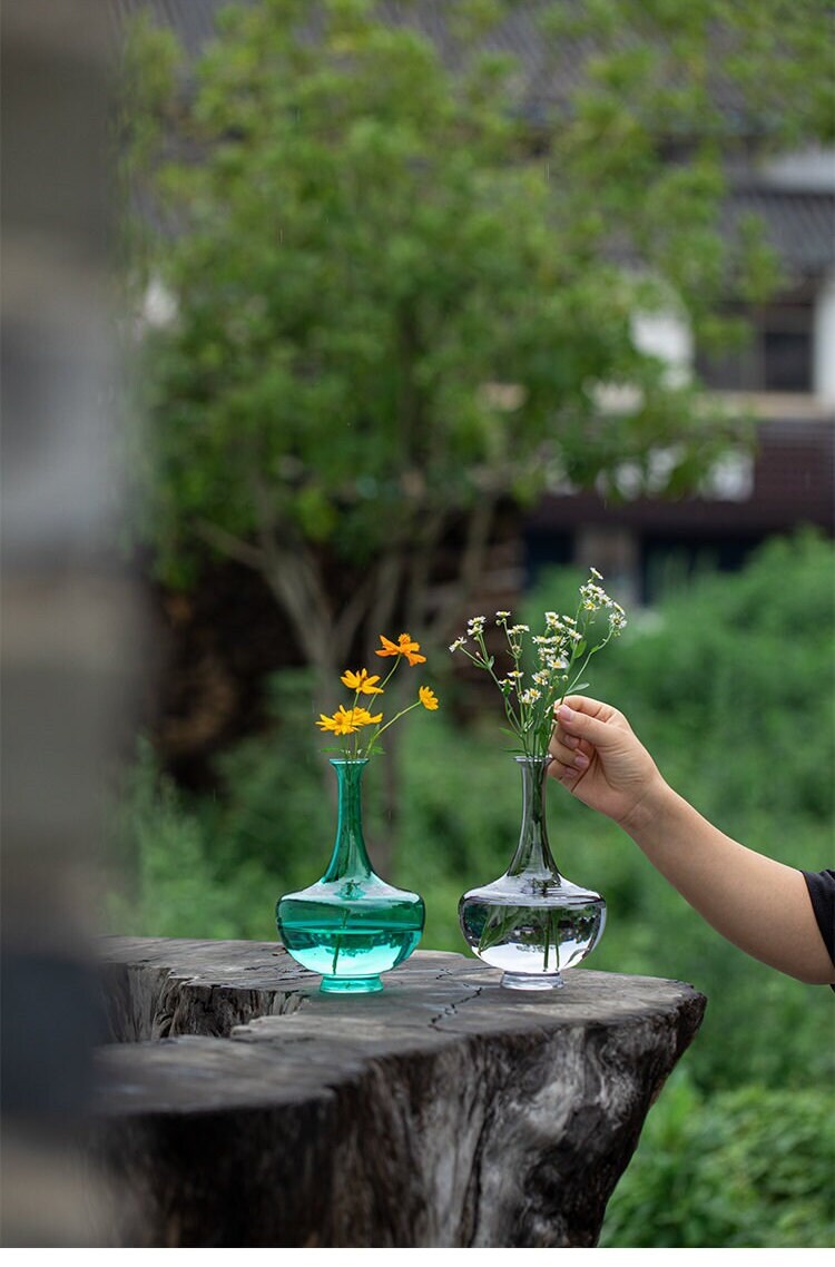 Gohobi Large Glass Vases Japanese Chado table decoration housewarming gift