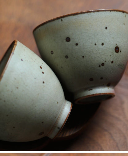 Gohobi Rabbit Handmade Tea cup, Hand painted, vintage, high quality, Rustic, Minimalistic Japanese Tea, Green Tea, Gongfu tea