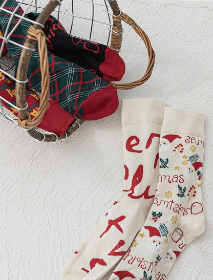 A set of 5 Christmas socks Xmas secret Santa gift Unisex Winter Socks gift