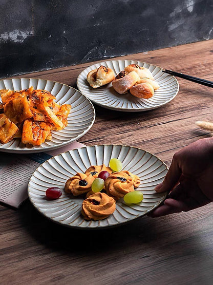 Gohobi handmade ceramic plate Japanese style tableware stoneware