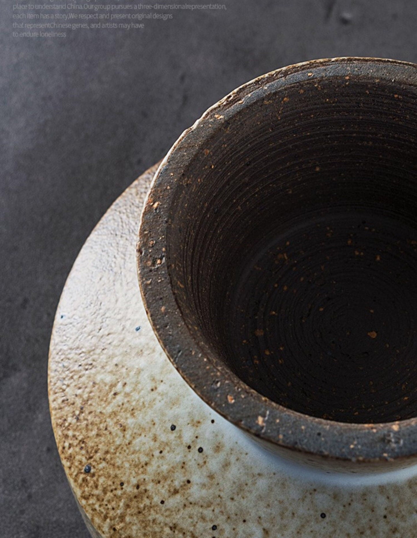 Gohobi Handmade ceramic bowl plate Japanese style tableware stoneware raised stand