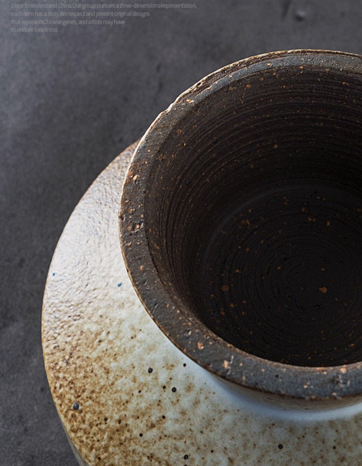 Gohobi Handmade ceramic bowl plate Japanese style tableware stoneware raised stand