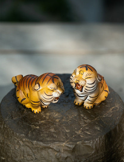 Gohobi Handmade tiger ornaments Tea pets ceramic YiXing clay  Chinese Gongfu tea Kung fu tea Japanese Chado unique ornaments