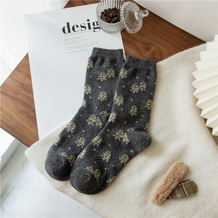 Tree wool socks Women Winter Socks gift