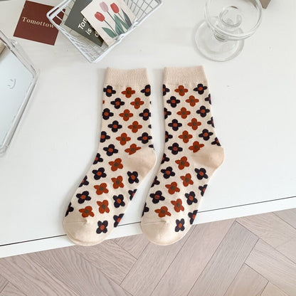 Floral socks gift Women Winter Socks gift cotton flowers Korean Japanese