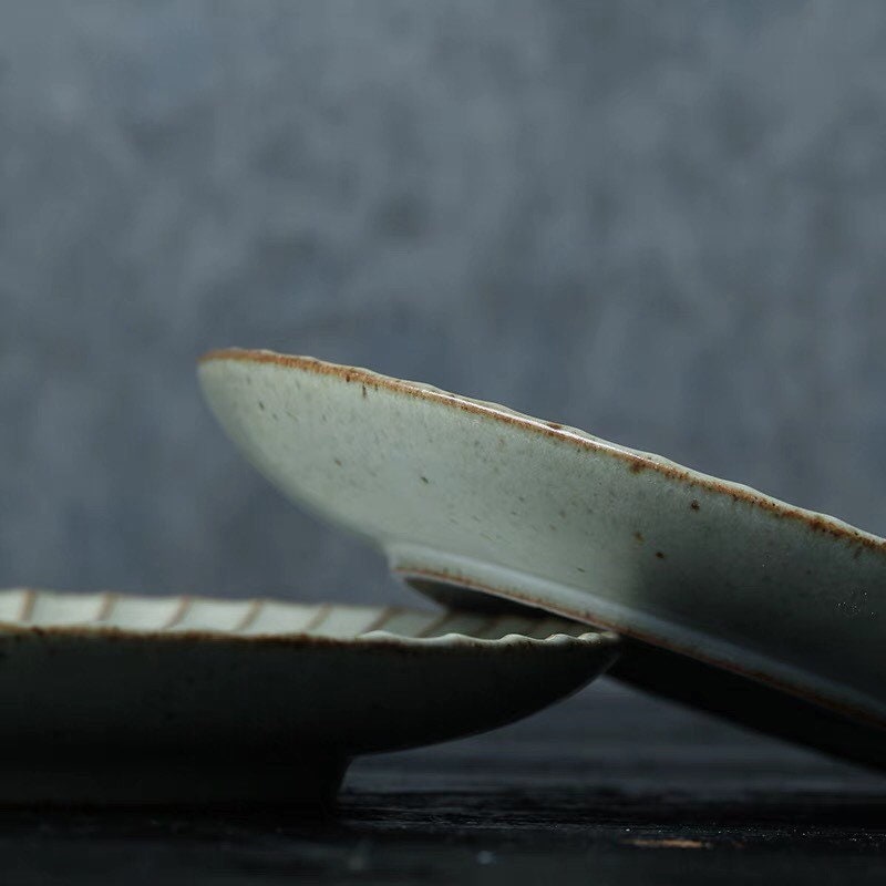 Gohobi handmade ceramic plate Japanese style tableware stoneware