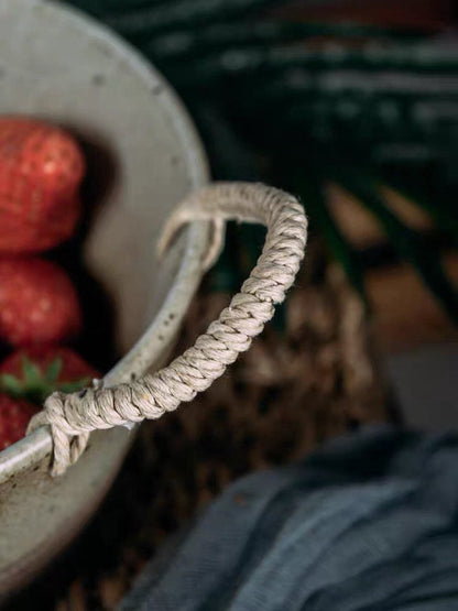 Gohobi Ceramic bowl Japanese style tableware with rattan handle