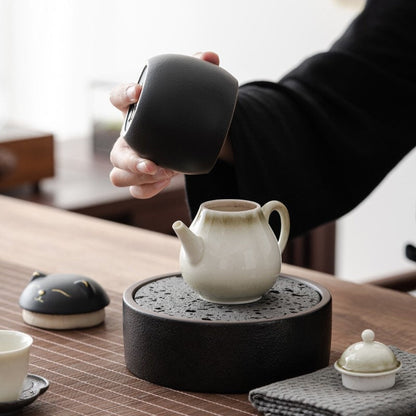 Gohobi Cat tea container storage bottle jar Lucky cat Japanese cat